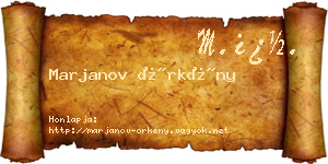 Marjanov Örkény névjegykártya